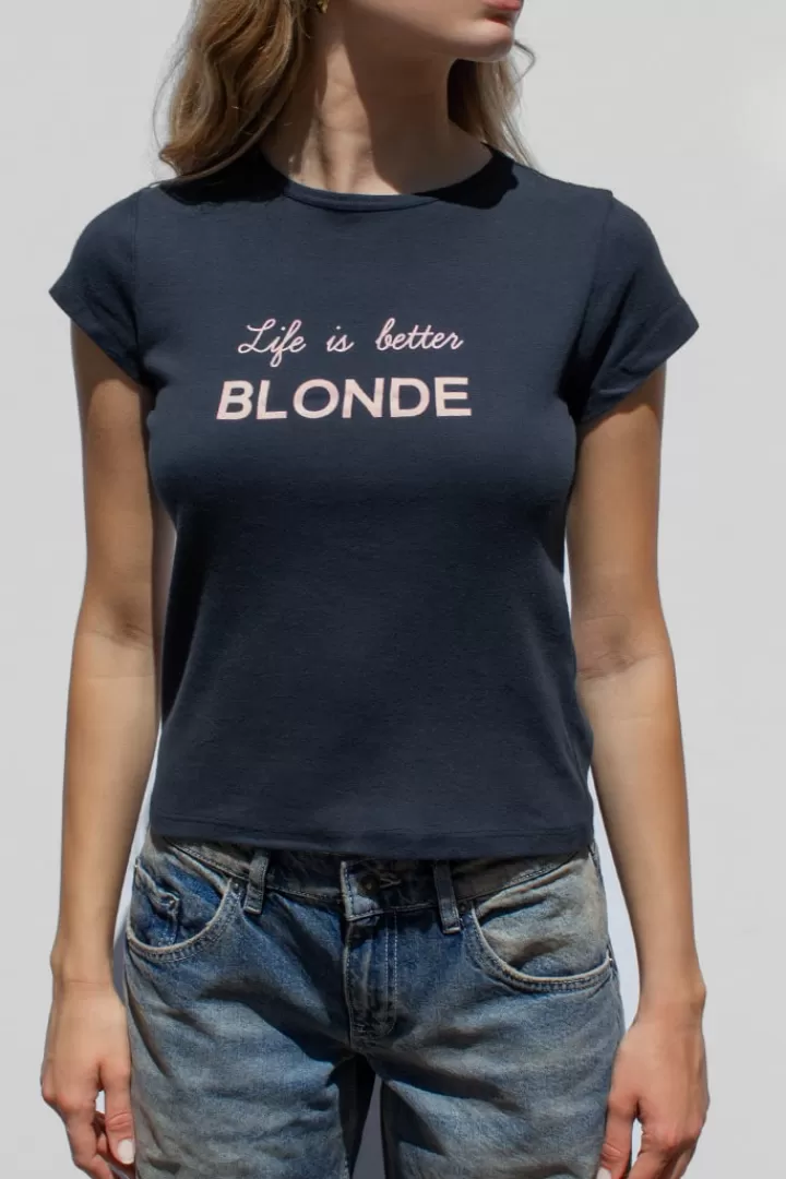 Best Camiseta life is better Blonde Mujer Graphics