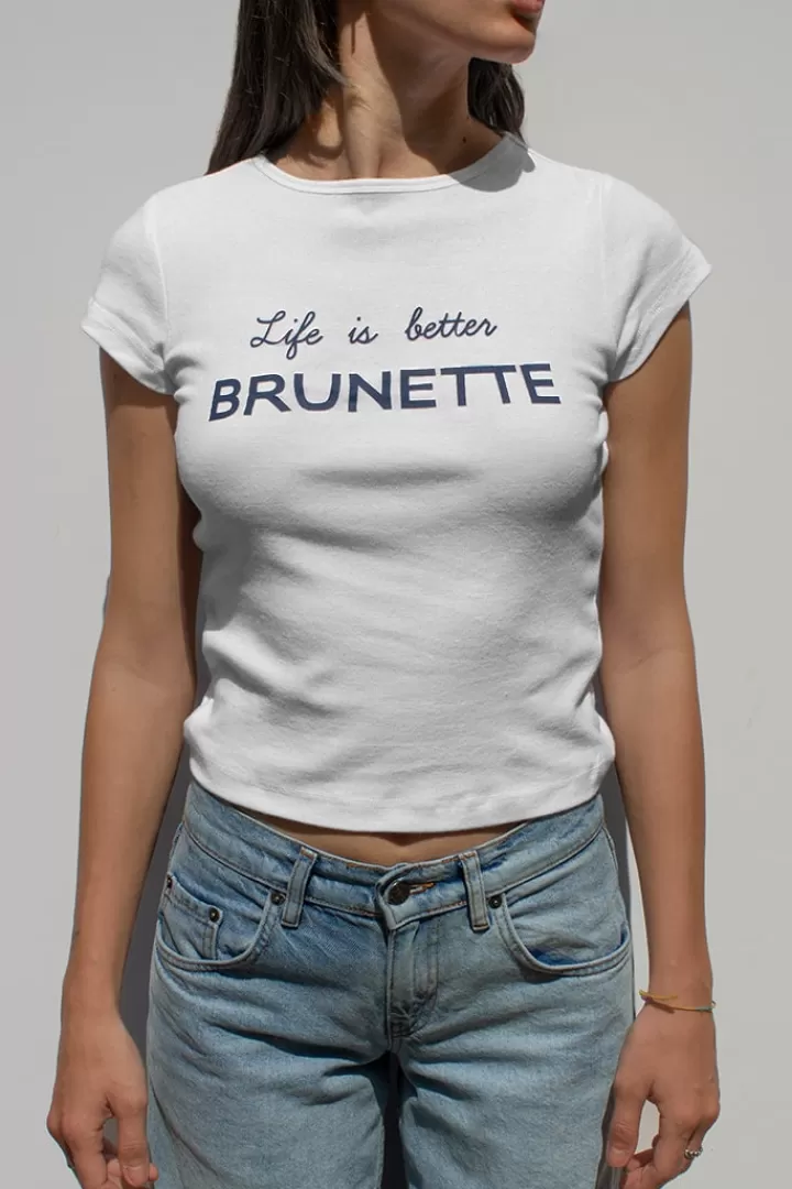 Sale Camiseta life is better Brunette Mujer Graphics