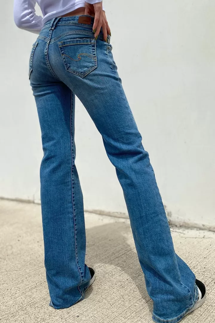 Best Sale Jeans flare low waist Mujer Denim