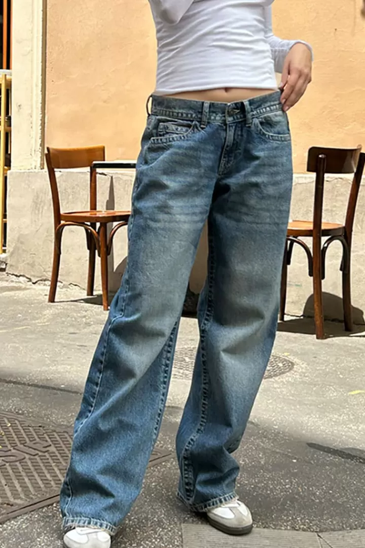 Best Low waist wide leg jeans Mujer Denim